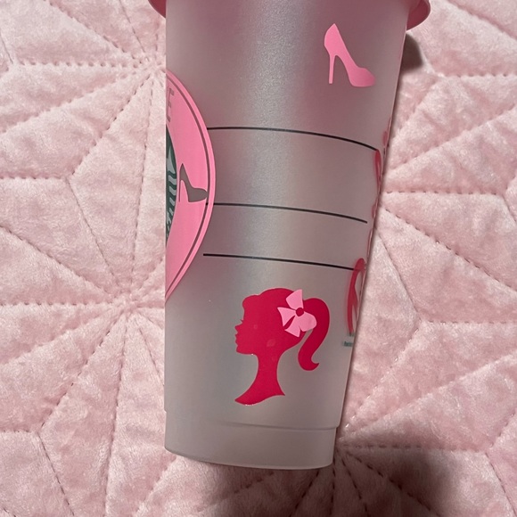 Starbucks Barbie Life Pink Tumbler with Green Straw. - Picture 3 of 4